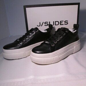JSLIDES NYC West Platform Sneaker Black Sz 7.5 NIB